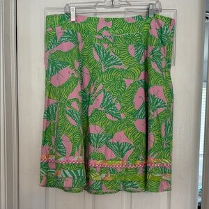 Lilly Pulitzer Green and Pink A-Line Skirt